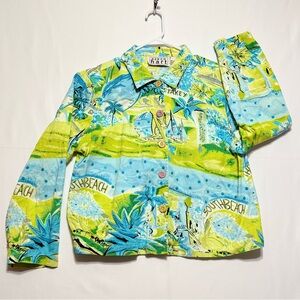 Keren Hart‎ Tropical Print Size XL Floridian Jacket Excellent